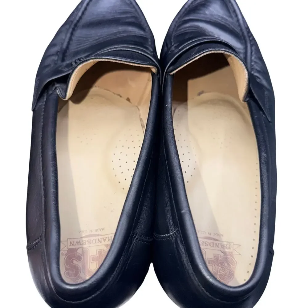 SAS Black Leather Penny Loafers Comfort Slip On Shoes Men’s 11M